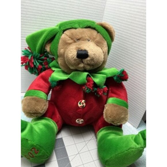 Hallmark DAN DEE 2002 BROWN BEAR ELF Christmas PLUSH Stuffed Animal TOY - Picture 6 of 9